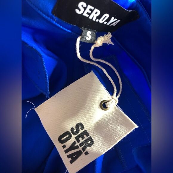 NWT Ser.o.ya Zarri Silk Wide Leg Pants in Royal Blue - Size S - Picture 5 of 7